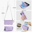 For iPhone 12 Pro Max Crossbody Ring Multifunctional Wallet Leather Phone Case(Purple) - 3