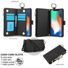 For iPhone X / XS Crossbody Ring Multifunctional Wallet Leather Phone Case(Black) - 2