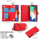 For iPhone X / XS Crossbody Ring Multifunctional Wallet Leather Phone Case(Red) - 2