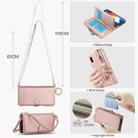 For iPhone X / XS Crossbody Ring Multifunctional Wallet Leather Phone Case(Rose Gold) - 3