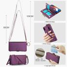 For iPhone X / XS Crossbody Ring Multifunctional Wallet Leather Phone Case(Dark Purple) - 3