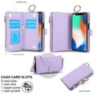 For iPhone X / XS Crossbody Ring Multifunctional Wallet Leather Phone Case(Purple) - 2