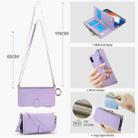 For iPhone X / XS Crossbody Ring Multifunctional Wallet Leather Phone Case(Purple) - 3