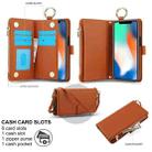 For iPhone X / XS Crossbody Ring Multifunctional Wallet Leather Phone Case(Brown) - 2