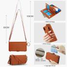 For iPhone X / XS Crossbody Ring Multifunctional Wallet Leather Phone Case(Brown) - 3