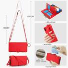 For iPhone XR Crossbody Ring Multifunctional Wallet Leather Phone Case(Red) - 3