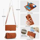 For iPhone XR Crossbody Ring Multifunctional Wallet Leather Phone Case(Brown) - 3