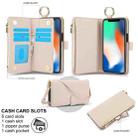 For iPhone XS Max Crossbody Ring Multifunctional Wallet Leather Phone Case(White) - 2