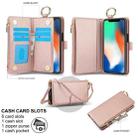 For iPhone XS Max Crossbody Ring Multifunctional Wallet Leather Phone Case(Rose Gold) - 2