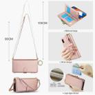 For iPhone XS Max Crossbody Ring Multifunctional Wallet Leather Phone Case(Rose Gold) - 3