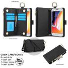 For iPhone 7 Plus / 8 Plus Crossbody Ring Multifunctional Wallet Leather Phone Case(Black) - 2