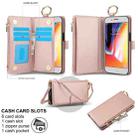 For iPhone 7 Plus / 8 Plus Crossbody Ring Multifunctional Wallet Leather Phone Case(Rose Gold) - 2