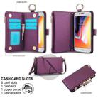 For iPhone 7 Plus / 8 Plus Crossbody Ring Multifunctional Wallet Leather Phone Case(Dark Purple) - 2