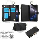 For iPhone 16 Pro Max Crossbody Ring Multifunctional Wallet Leather Phone Case(Black) - 3