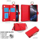 For iPhone 16 Pro Max Crossbody Ring Multifunctional Wallet Leather Phone Case(Red) - 3