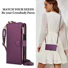 For iPhone 16 Pro Max Crossbody Ring Multifunctional Wallet Leather Phone Case(Dark Purple) - 2