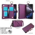 For iPhone 16 Pro Max Crossbody Ring Multifunctional Wallet Leather Phone Case(Dark Purple) - 3