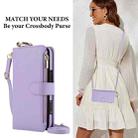 For iPhone 16 Pro Max Crossbody Ring Multifunctional Wallet Leather Phone Case(Purple) - 2