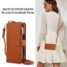 For iPhone 16 Pro Max Crossbody Ring Multifunctional Wallet Leather Phone Case(Brown) - 2