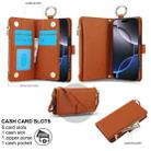 For iPhone 16 Pro Max Crossbody Ring Multifunctional Wallet Leather Phone Case(Brown) - 3