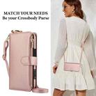 For iPhone 16 Pro Crossbody Ring Multifunctional Wallet Leather Phone Case(Rose Gold) - 2