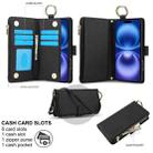 For iPhone 16 Plus Crossbody Ring Multifunctional Wallet Leather Phone Case(Black) - 3