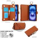 For iPhone 16 Plus Crossbody Ring Multifunctional Wallet Leather Phone Case(Brown) - 3