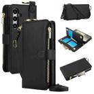 For Samsung Galaxy S24+ 5G Crossbody Ring Multifunctional Wallet Leather Phone Case(Black) - 1