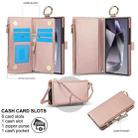 For Samsung Galaxy S24 Ultra 5G Crossbody Ring Multifunctional Wallet Leather Phone Case(Rose Gold) - 2