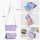 For Samsung Galaxy S24 Ultra 5G Crossbody Ring Multifunctional Wallet Leather Phone Case(Purple) - 3