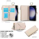For Samsung Galaxy S23 5G Crossbody Ring Multifunctional Wallet Leather Phone Case(White) - 2