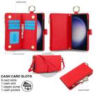 For Samsung Galaxy S23 5G Crossbody Ring Multifunctional Wallet Leather Phone Case(Red) - 2