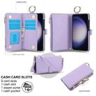 For Samsung Galaxy S23 5G Crossbody Ring Multifunctional Wallet Leather Phone Case(Purple) - 2