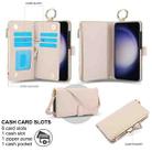 For Samsung Galaxy S23+ 5G Crossbody Ring Multifunctional Wallet Leather Phone Case(White) - 2