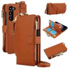 For Samsung Galaxy S23+ 5G Crossbody Ring Multifunctional Wallet Leather Phone Case(Brown) - 1