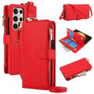 For Samsung Galaxy S23 Ultra 5G Crossbody Ring Multifunctional Wallet Leather Phone Case(Red) - 1