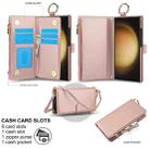 For Samsung Galaxy S23 Ultra 5G Crossbody Ring Multifunctional Wallet Leather Phone Case(Rose Gold) - 2