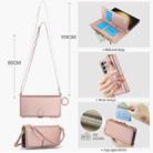 For Samsung Galaxy S23 Ultra 5G Crossbody Ring Multifunctional Wallet Leather Phone Case(Rose Gold) - 3