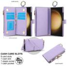 For Samsung Galaxy S23 Ultra 5G Crossbody Ring Multifunctional Wallet Leather Phone Case(Purple) - 2