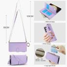 For Samsung Galaxy S23 Ultra 5G Crossbody Ring Multifunctional Wallet Leather Phone Case(Purple) - 3