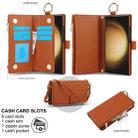 For Samsung Galaxy S23 Ultra 5G Crossbody Ring Multifunctional Wallet Leather Phone Case(Brown) - 2