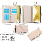 For Samsung Galaxy S22 5G Crossbody Ring Multifunctional Wallet Leather Phone Case(White) - 2