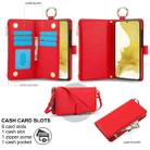 For Samsung Galaxy S22 5G Crossbody Ring Multifunctional Wallet Leather Phone Case(Red) - 2