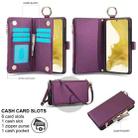 For Samsung Galaxy S22 5G Crossbody Ring Multifunctional Wallet Leather Phone Case(Dark Purple) - 2