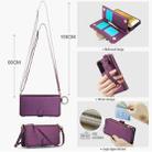 For Samsung Galaxy S22 5G Crossbody Ring Multifunctional Wallet Leather Phone Case(Dark Purple) - 3