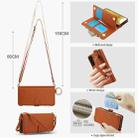 For Samsung Galaxy S22 5G Crossbody Ring Multifunctional Wallet Leather Phone Case(Brown) - 3