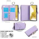 For Samsung Galaxy S22+ 5G Crossbody Ring Multifunctional Wallet Leather Phone Case(Purple) - 2