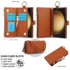 For Samsung Galaxy S22 Ultra 5G Crossbody Ring Multifunctional Wallet Leather Phone Case(Brown) - 2