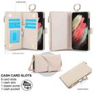 For Samsung Galaxy S21 Ultra 5G Crossbody Ring Multifunctional Wallet Leather Phone Case(White) - 2