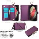 For Samsung Galaxy S21 Ultra 5G Crossbody Ring Multifunctional Wallet Leather Phone Case(Dark Purple) - 2